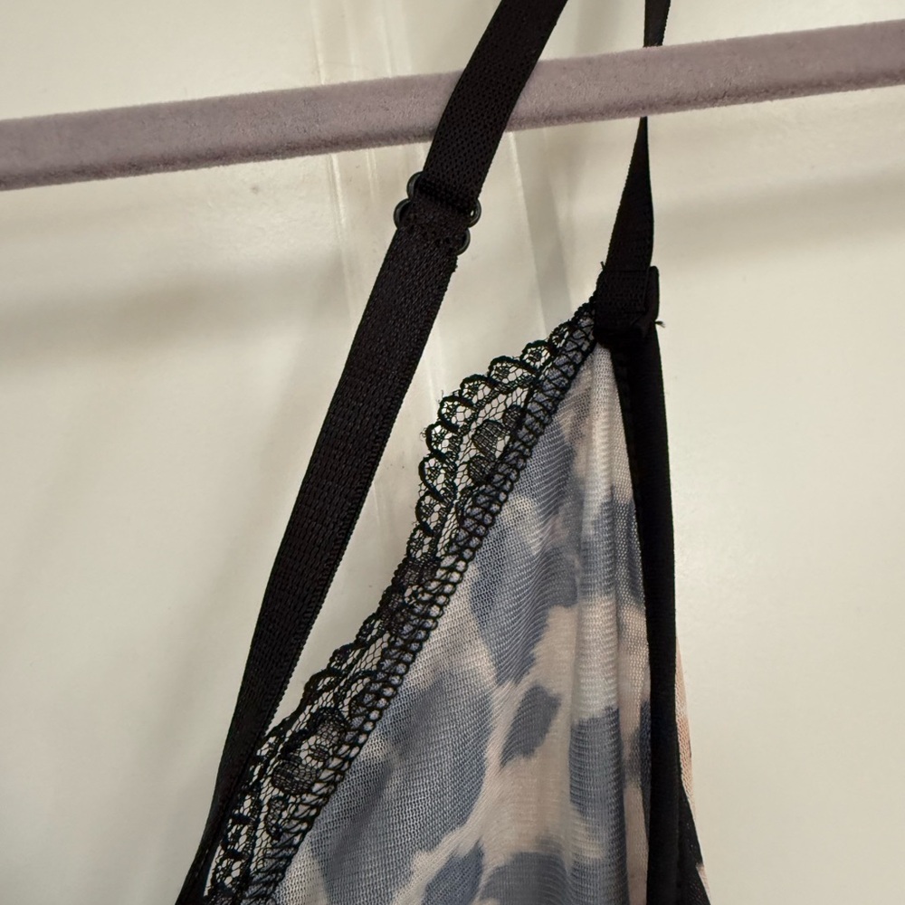 SHEIN Leopard Print Chemise Brown and Black Lace Trim - Picture 4 of 5